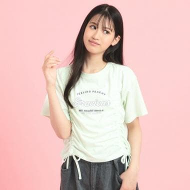 フロントドロストリボンTシャツ