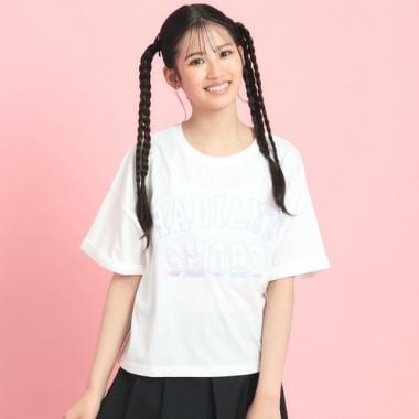 サテンアップリケカレッジTシャツ