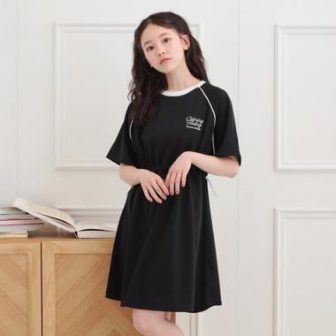 パイピングドロストTシャツワンピース