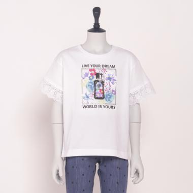 【リピート】【直営店で取り扱い無し】フラワースクエアプリント半袖ビッグTシャツ