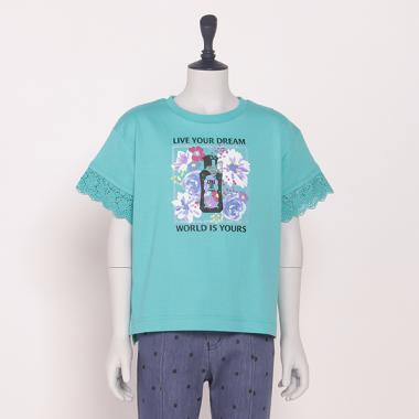 【リピート】【直営店で取り扱い無し】フラワースクエアプリント半袖ビッグTシャツ