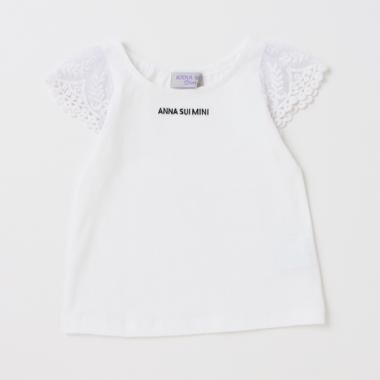 【リピート】【直営店で取り扱い無し】 無地　袖レースTシャツ