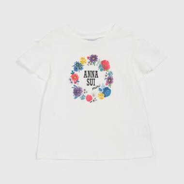 【人気商品再入荷】【直営店で取り扱い無し】花ロゴ肩スリットTシャツ