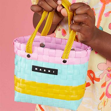 【MARNI(マルニ)Kids&Junior】MW81F-SUNDAYMORNINGBAGBORSAバスケットかごバッグ