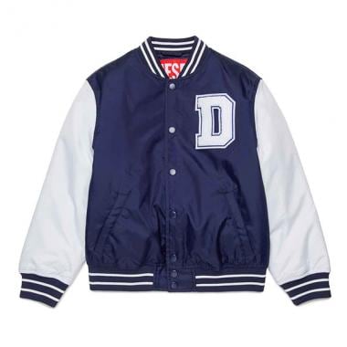 【DIESEL(ディーゼル)Kids&Junior】ロゴパッチパッド入りバーシティジャケット