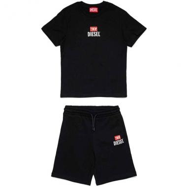 【DIESEL(ディーゼル)Kids&Junior】ワンポイントブランドロゴ半袖Tシャツショートパンツセットアップ