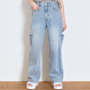 ダメージデニムワイドパンツ