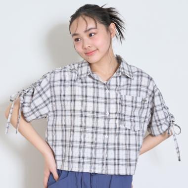 ドロスト半袖チェックシャツ
