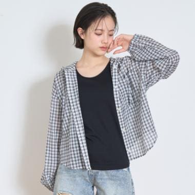 チェックシアーパーカ