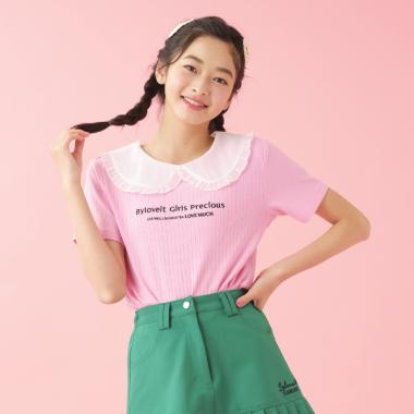 オーガンジー衿つきTシャツ