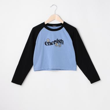 レトロ配色チビ長袖Ｔシャツ