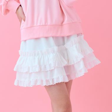【春夏スポアイテムと相性◎】レースフリルスカート