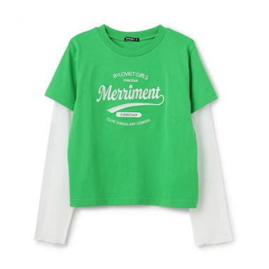シアースリーブレイヤード風Tシャツ