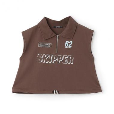 ハーフジップ半袖Tシャツ