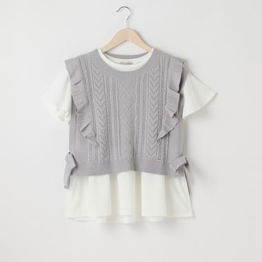 【販路限定商品】ニットベスト＆半袖Tシャツセット