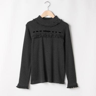 【リピート】【直営店で取り扱い無し】プチハイネックフリルテレコTシャツ