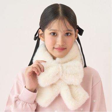 フェイクファーリボンマフラー