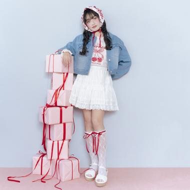 リボンレースティアードスカパン