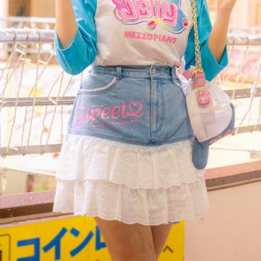 復刻♪ デニム×レース Sweetスカート