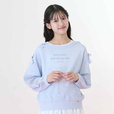 ラメメッシュニット＆半袖Tシャツセット