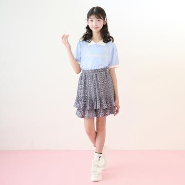 シアーチェックランダムプリーツスカパン