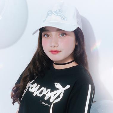 【冷感】リボン刺しゅうメッシュキャップ