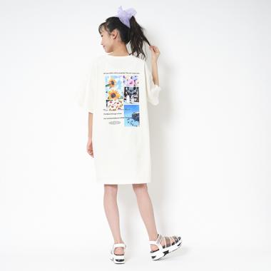 バックフォトプリントTシャツワンピース