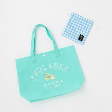 エナメルワッペンつきマットPVCトートBAG【SWIM】