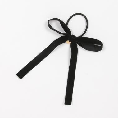 NO.1（ヘアクリップ）サテンリボン モノクロ系【ベビー・キッズ  