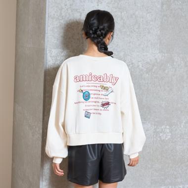 裏起毛バックワッペンプルオーバー