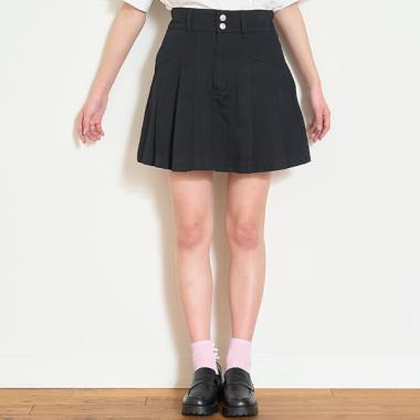 美脚見えデニムプリーツスカート