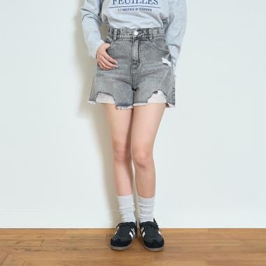 【LTXC】ダメージデニムショートパンツ