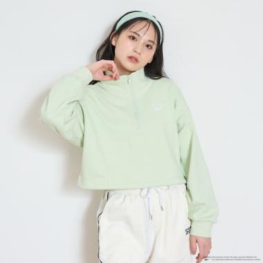 【Reebok】クロップドハーフZIP
