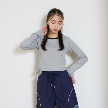 サイドドロスト長袖Tシャツ