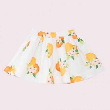 【ベビー向け】オレンジプリントギャザースカート