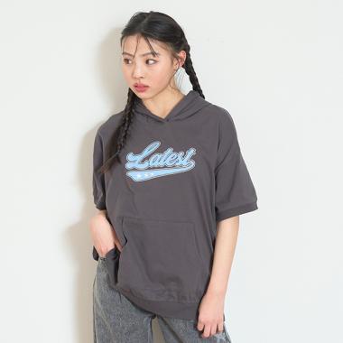 【7days】ロゴアップリケパーカー
