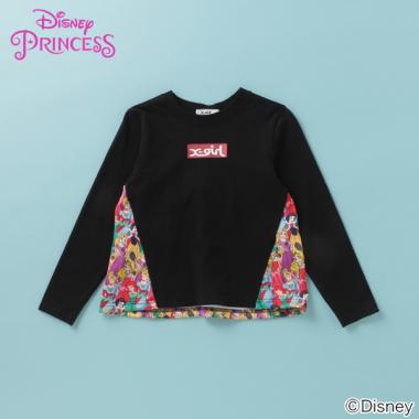 【DISNEY】 PRINCESSデザイン 切り替えロゴTシャツ