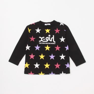 星総柄長袖Tシャツ