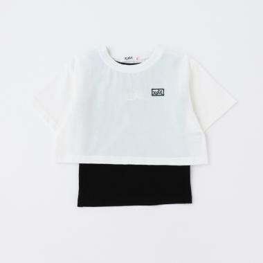 メッセージロゴ短丈Tシャツ＋タンクトップSET