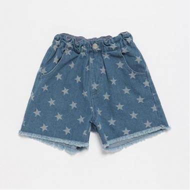 星柄デニムショートパンツ