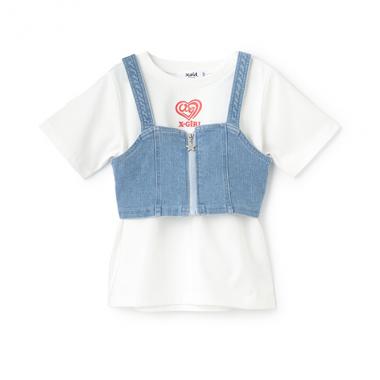 デニムビスチェ&半袖Tシャツセット