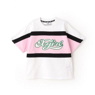 配色切替ロゴアップリケ半袖Tシャツ