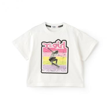 スケボーガール転写プリント半袖Tシャツ