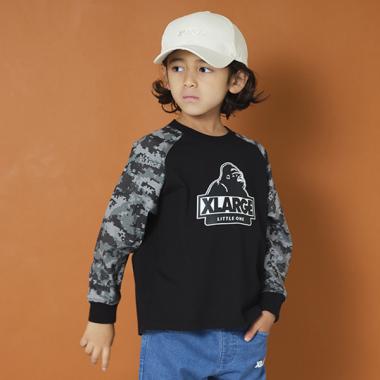 迷彩ラグラン長袖Tシャツ