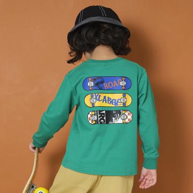 スケボーモチーフ長袖Tシャツ
