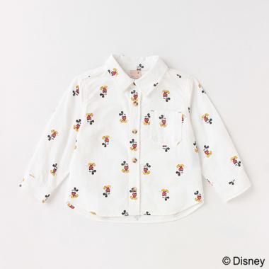【Disney】ミッキー総柄長袖シャツ
