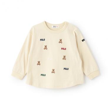 【POLO BCS】くまロゴ刺しゅう長袖Tシャツ