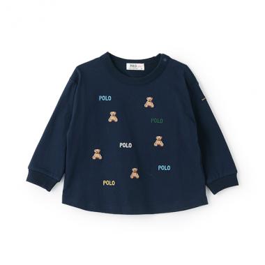 【POLO BCS】くまロゴ刺しゅう長袖Tシャツ