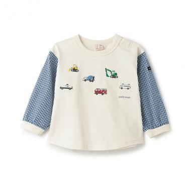 働く車袖布帛Tシャツ