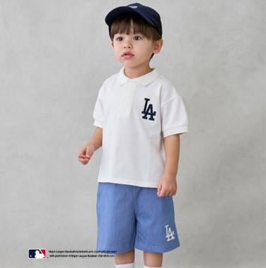 【MLB】カットデニムハーフパンツ